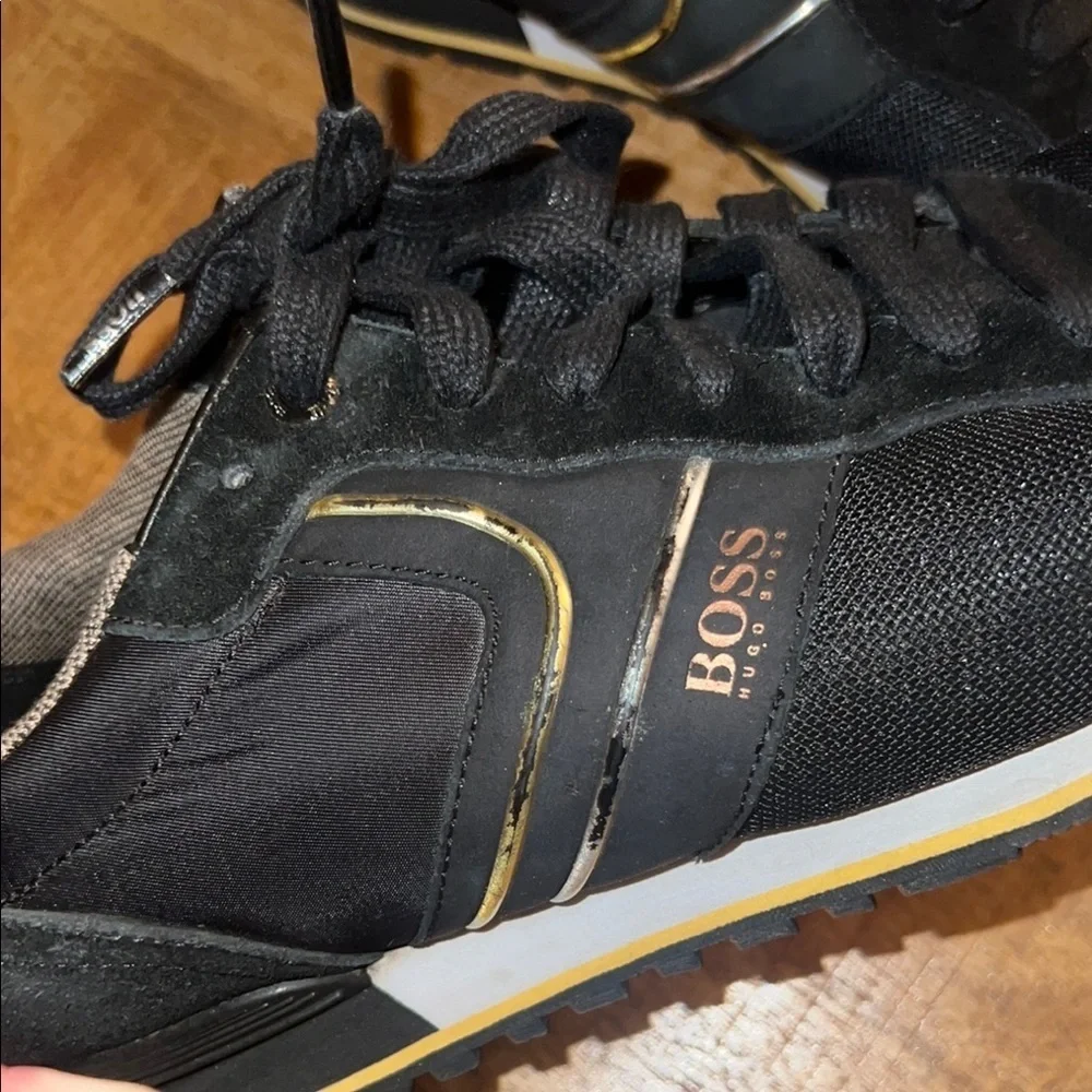 Boss Black and Gold Sneakers Minimalist Design